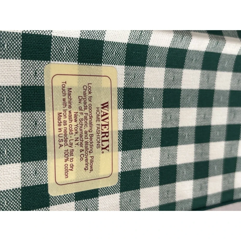 Vintage Green Gingham Table Linens: Country Cottage Set Of 4 Cloth Napkins